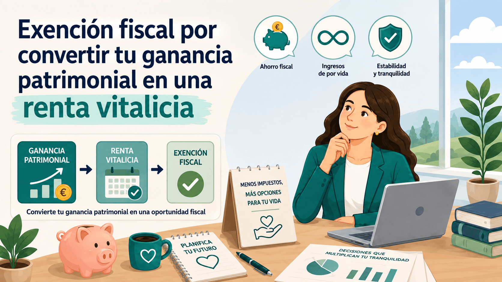 Exención fiscal por convertir tu ganancia patrimonial en una renta vitalicia